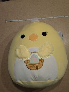 Squishmallows Yellow Chick Plush with Pastel Egg Embroidery